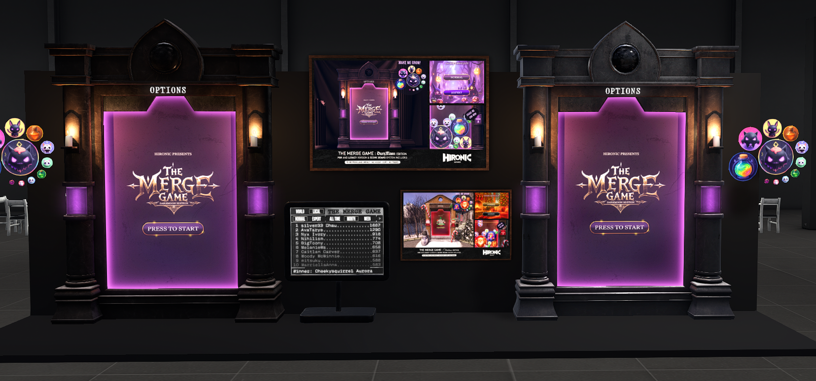 The Merge Game display inside the Hironic shop